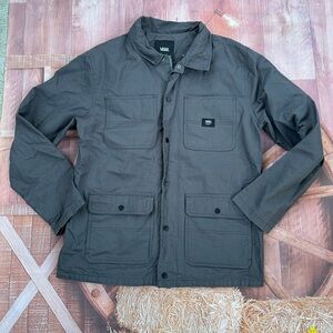 Vans Gray Military Field Jacket with Collared Neckline
